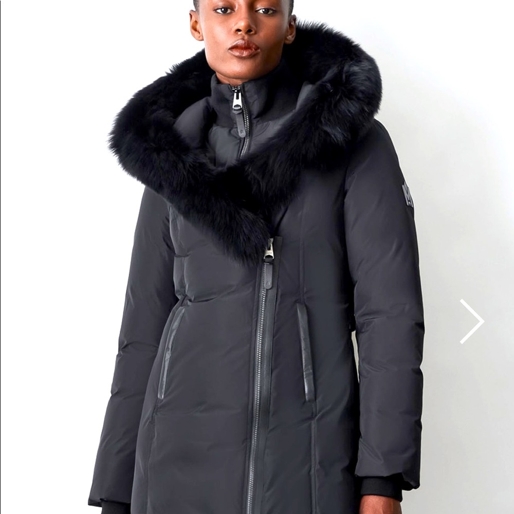 Mackage Down coat with blue fox fur Signature Mackage Collar women’s KAY jacket